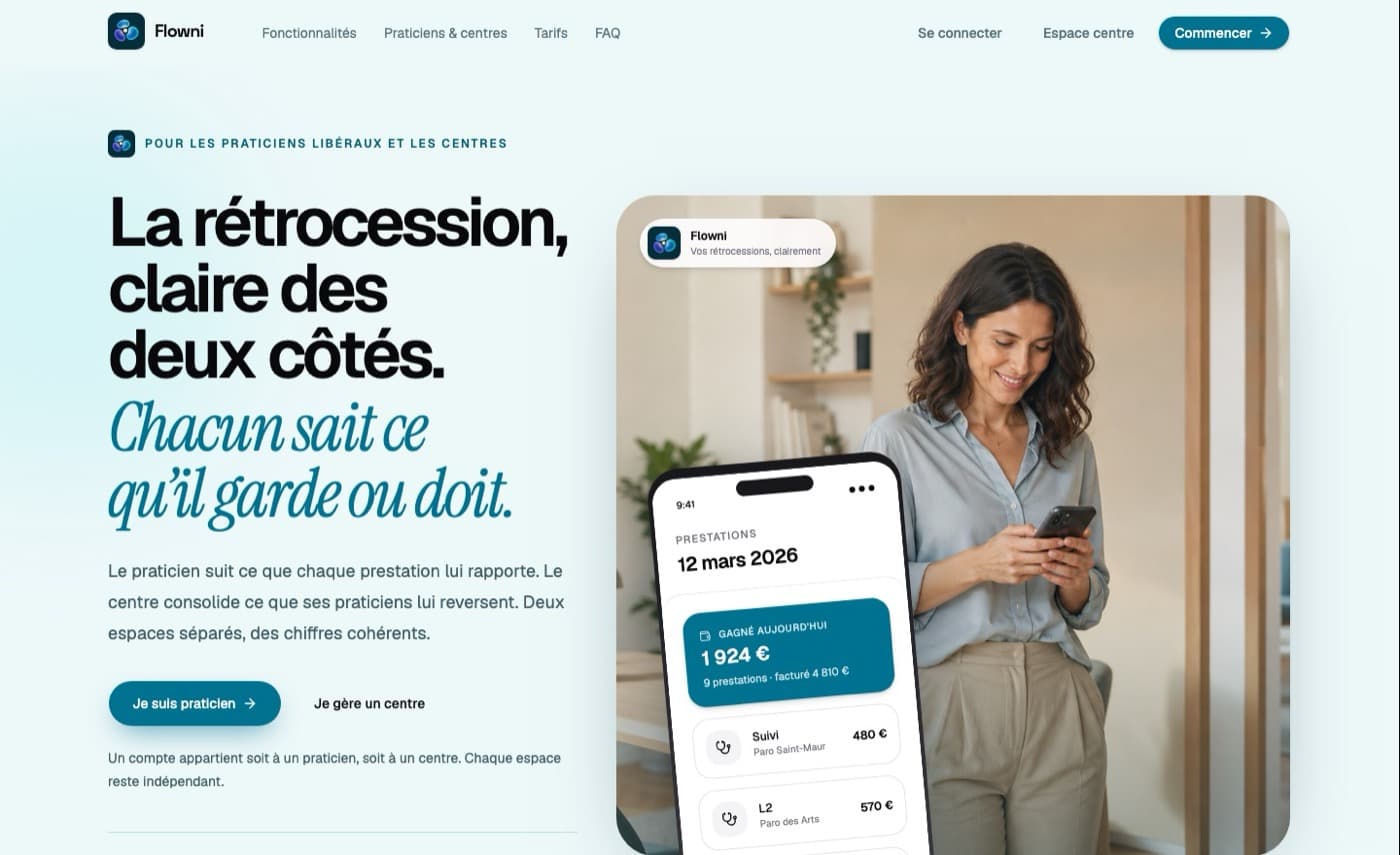 Page d'accueil de Flowni